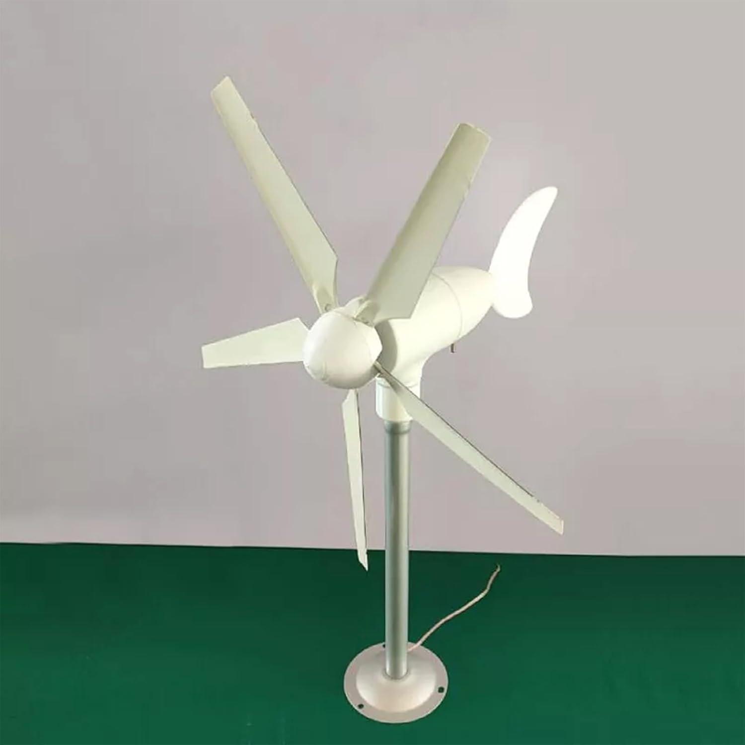 DIY 5-Blade Micro Wind Turbine Three-Phase Permanent Magnet Brushless Wind Turbine Model DIY Windmill White Outdoor