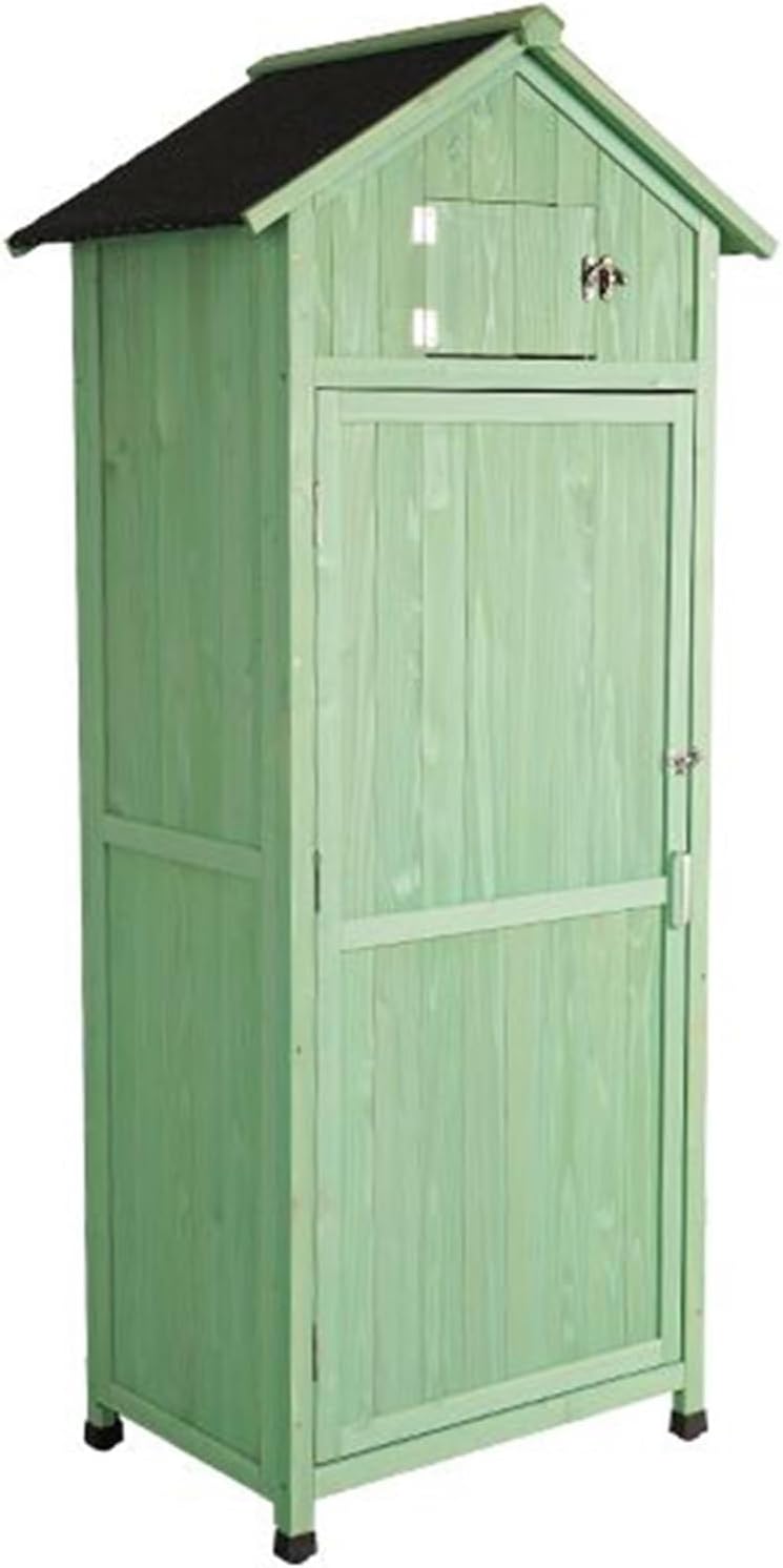 Garden Storage Shed, Outdoor Storage Cabinet Tool Shed with 3 Removable Shelves, Wood Garden Tool Shed for Outside, Backyard and Patio (One Color Green)