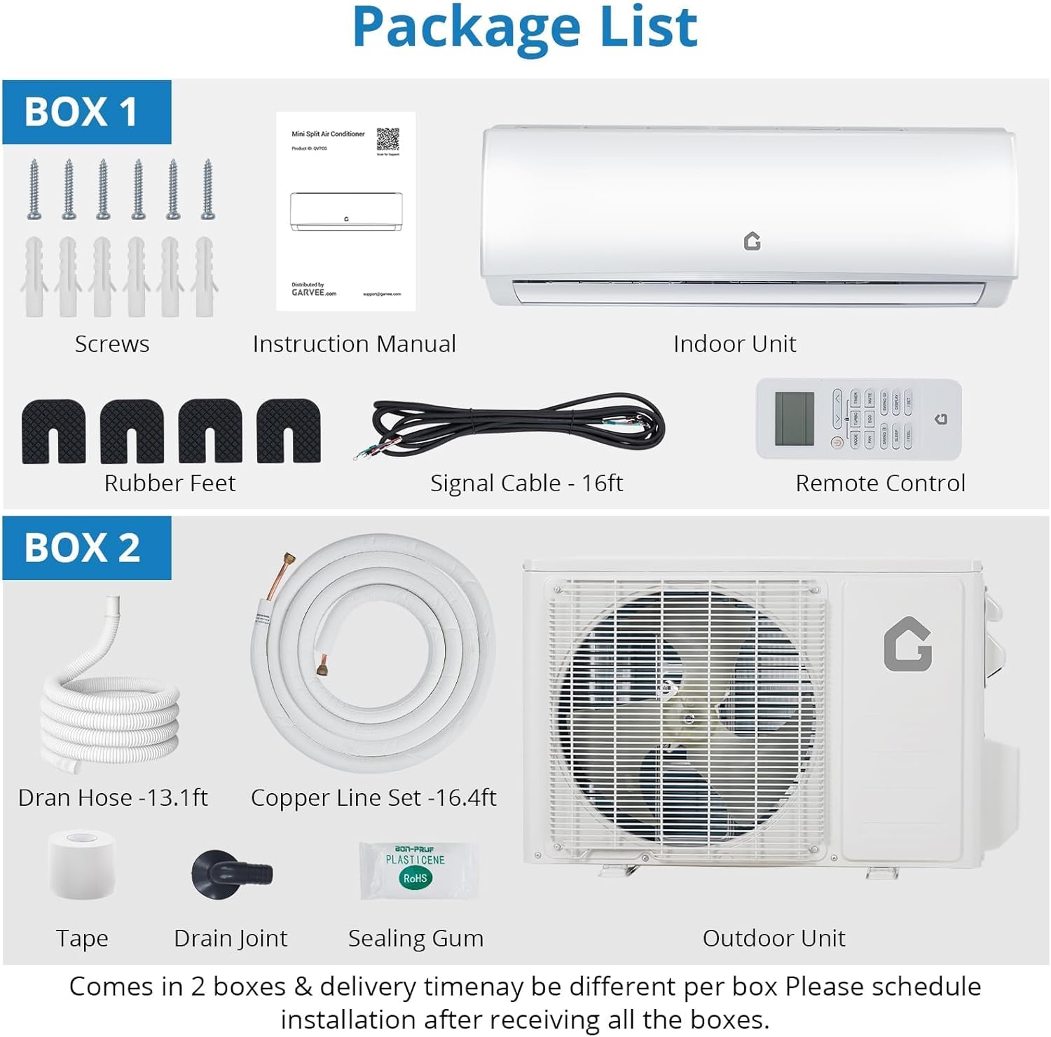 9000 BTU Mini Split AC & Heat Pump, 20 SEER2, 230v, Ductless Inverter Air Conditioner, WiFi Pre-Charged, Ultra Quiet, App & Voice Control, for 450 Sq.Ft. with Install Kit