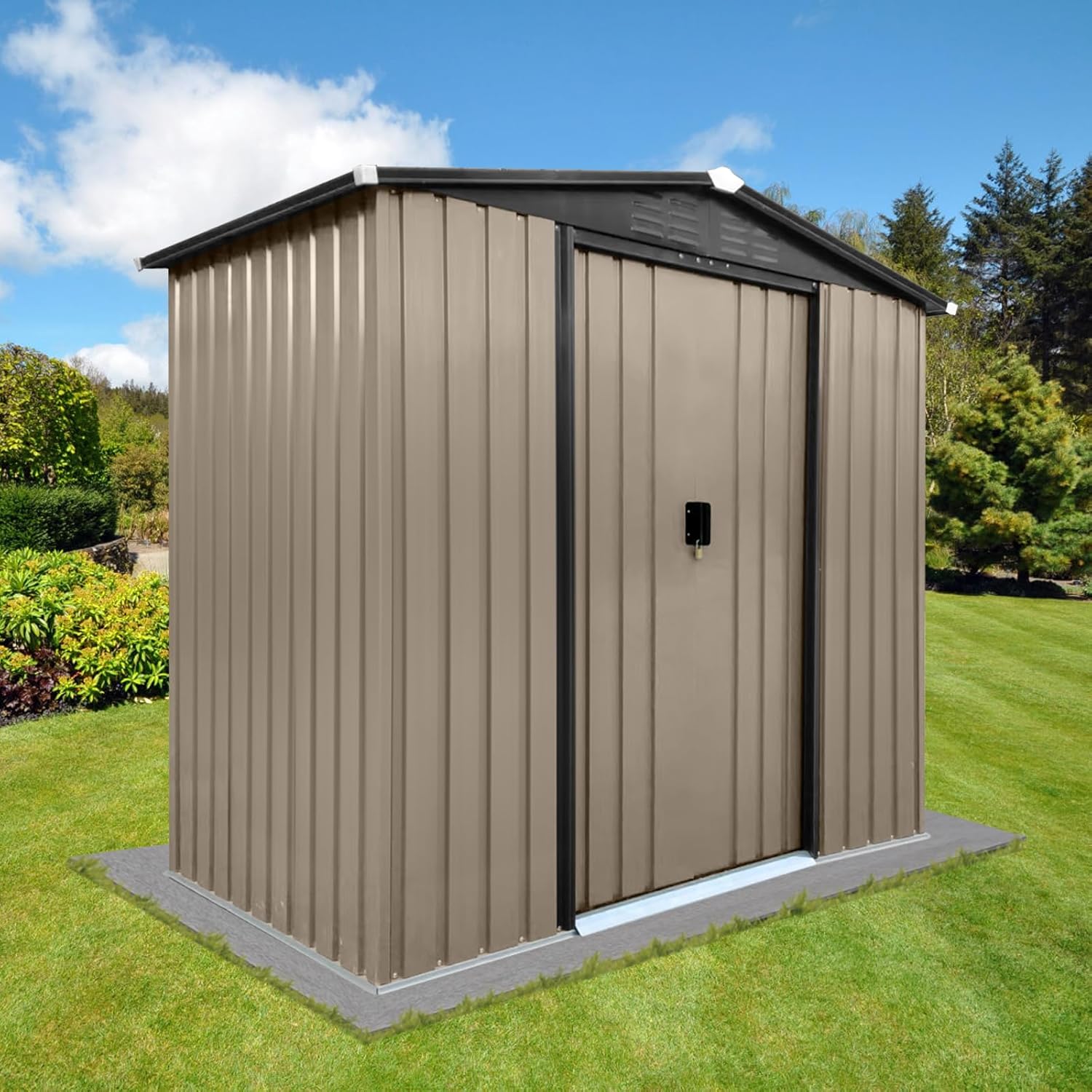 Outdoor Storage Shed,Outdoor Waterproof Tool Storage Sheds with Latch,Weather Resistant Garden Storage Shed for Garden,Backyard,Patio,Brown