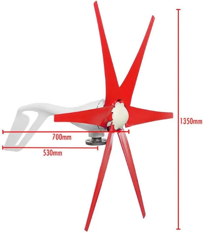 800W Wind Turbine Generator, 12V/24V Small Windmill Kit, 6-Blade Wind Power System for Boats, RVs, Cabins, or Home Use - Efficient Renewable Energy Solution