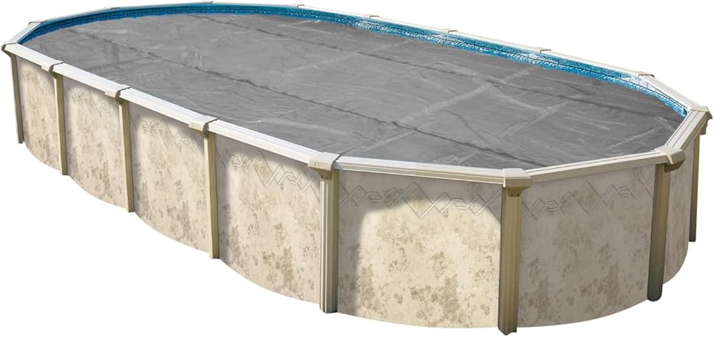 In The Swim 18' x 33' Ultra Silver Oval Solar Pool Cover 16 Mil for Solar Heating Above Ground Pools and Inground Pools
