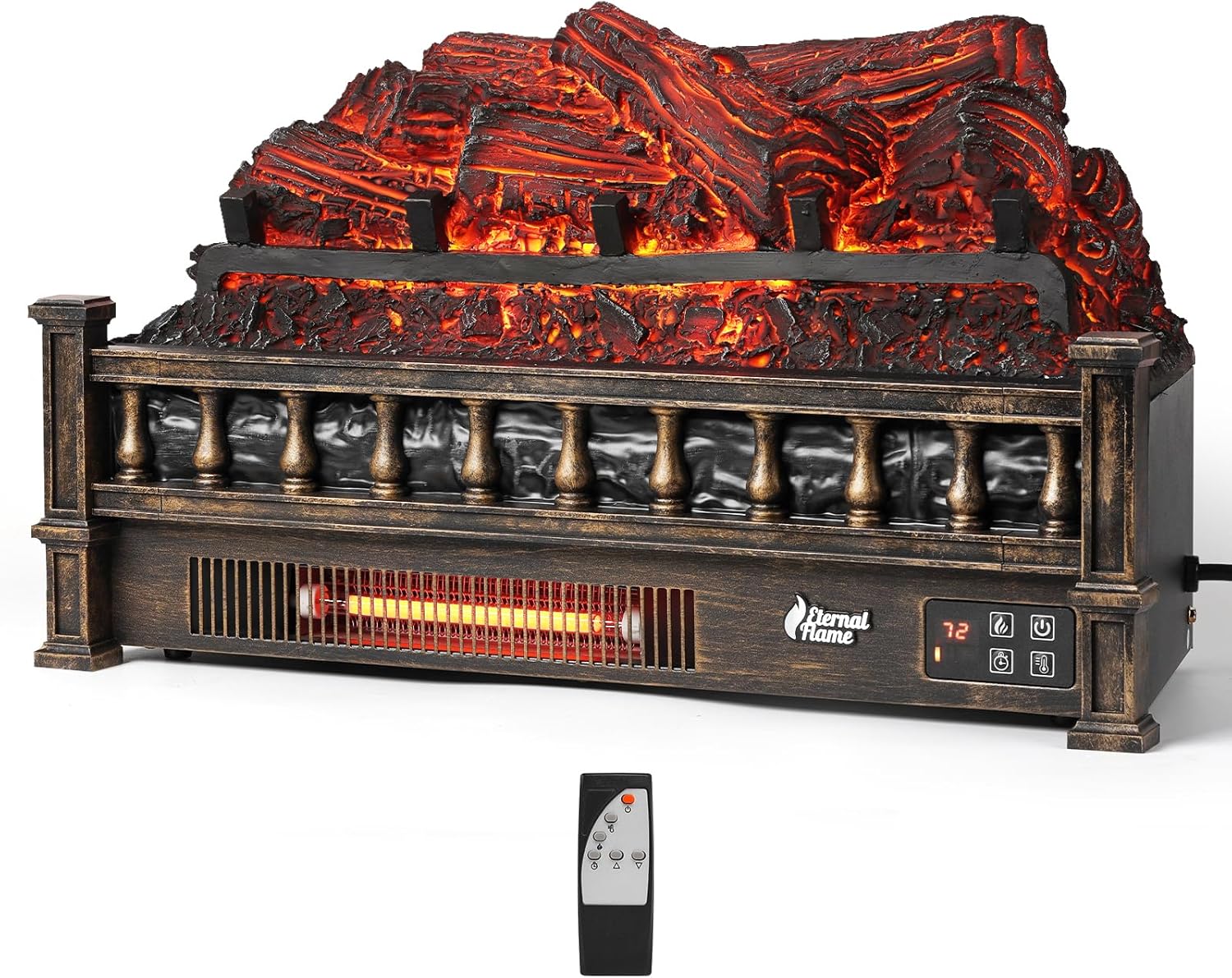 TURBRO Eternal Flame Infrared Electric Fireplace Logs, 23