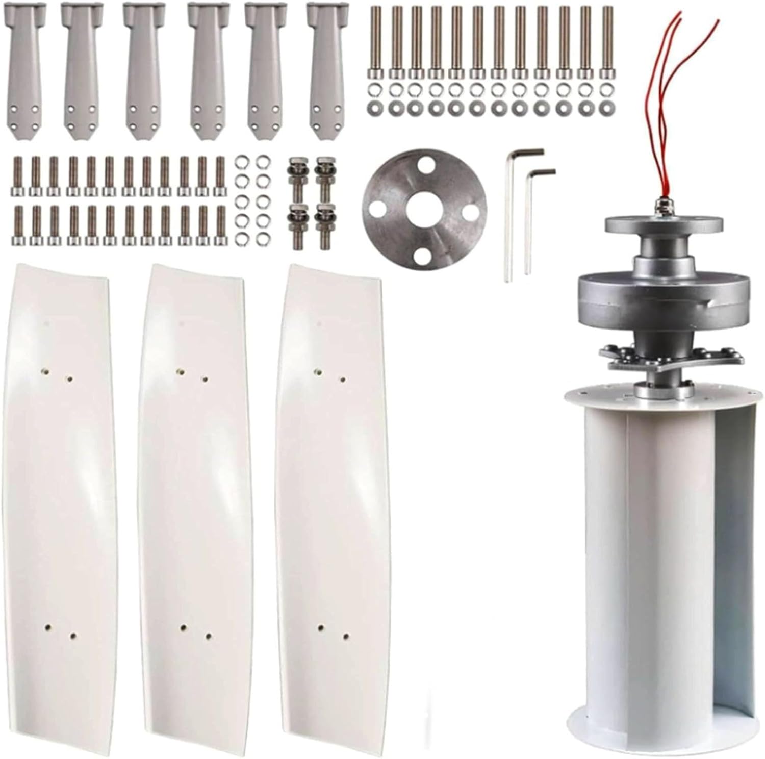 12V, 12000W Vertical Axis Wind Turbine Generator, 3 Blades Low Noise Household Wind Turbine Generator 12V 24V 48V 220V with Controller for Yard and Garden Lighting