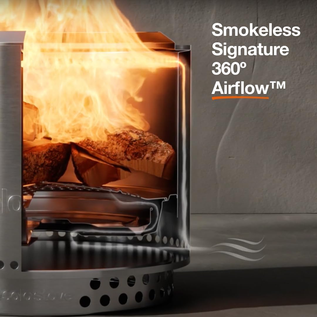 Solo Stove Bonfire Essential Bundle | Smokeless Fire Pit with Stand & Lid, Ideal for 4–6 People | Portable Wood Burning, Removable Ash Pan, Stainless Steel, 16.75