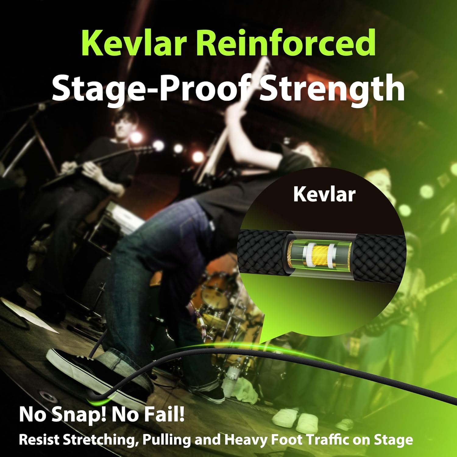 Silent Guitar Cable 10 ft 1 Pack with Guitar Cable 100 ft 1 Pack