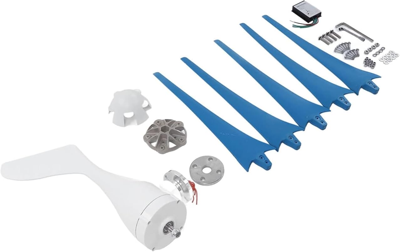 CAJUCA 5000W 5-Blade Wind Turbine with Controller 12v 24v 48v Windmill Generator Nylon Fiber Low Noise Power Supply Wind and Solar Hybrid
