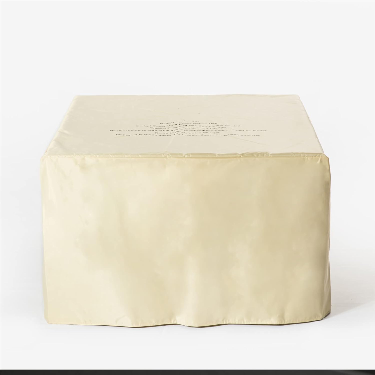 Outdoor Rattan Wicker Fire Pit Column, Propane Fire Column for Decor 50,000BTU Gas Fire Pit Table with Ceramic Tile Tabletop Garden Corner Table (32IN Brown Square Fire Table)