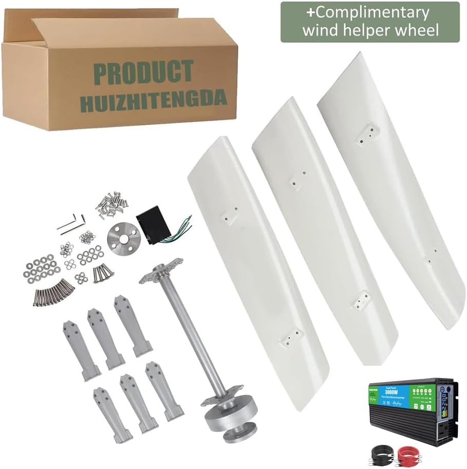 3000W Windmill Wind Turbine Generator,12V 24V 48V Complete Power Supply System Kit Electric Generator Free Energy Home Appliance(with Inverter)