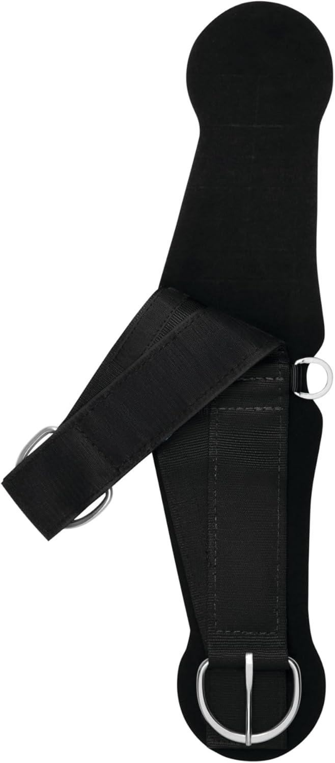Airflex ‎Roper Horse Cinch, Anti-Slip Nylon Webbing Saddle Cinch Girth with Flat Buckle, Western Horse Riding Supplies, ‎Black