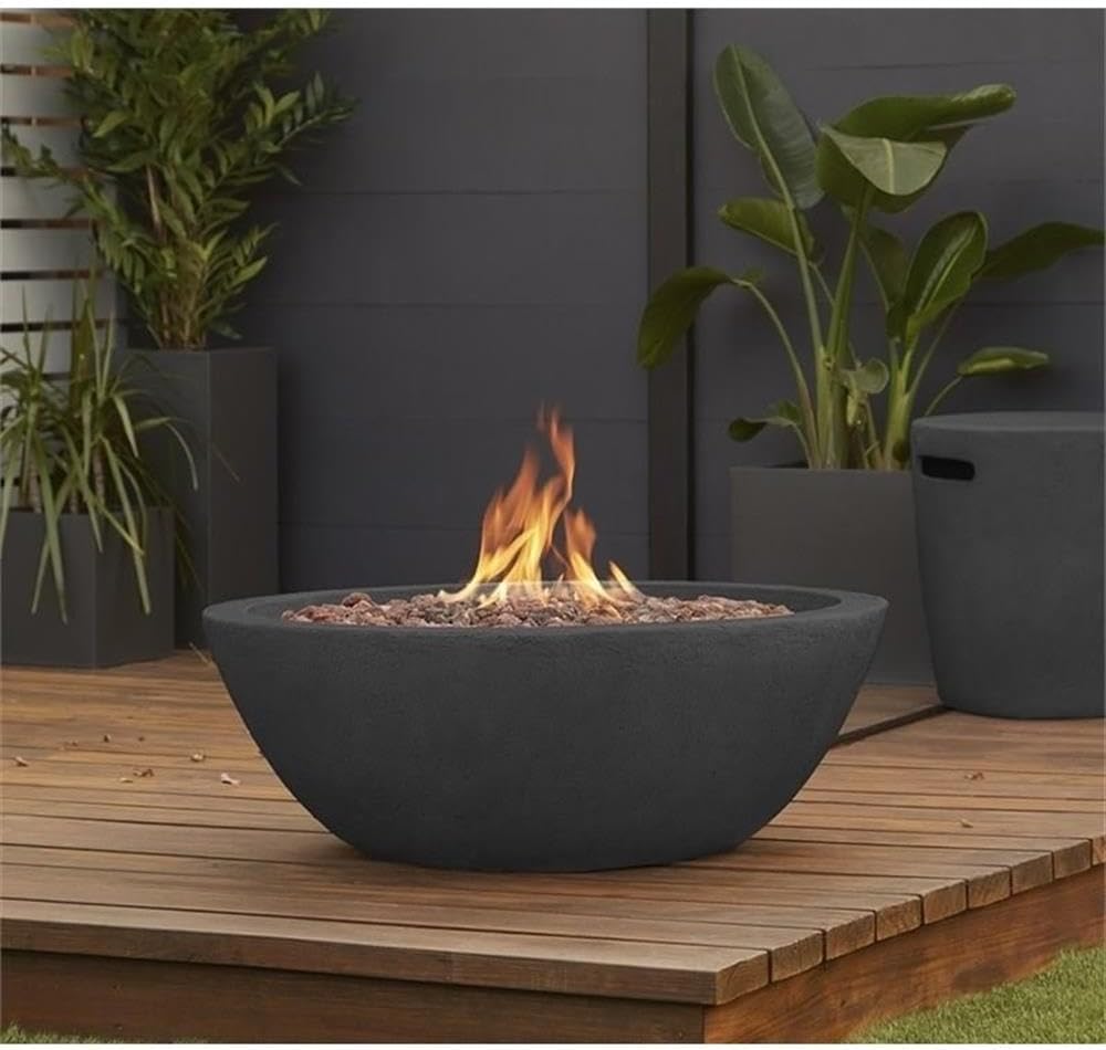 Bowery Hill Traditional Propane Fire Pit Bowl in Slate Gray