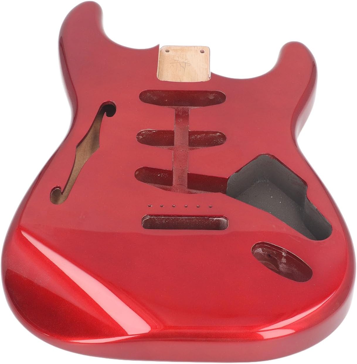 WALFRONT Solid Alder Wood Electric Guitar Body, Glossy Surface, SSS Wiring for DIY, Electric Guitar Body for ST with High Gloss Finish (GSB12ST Red)