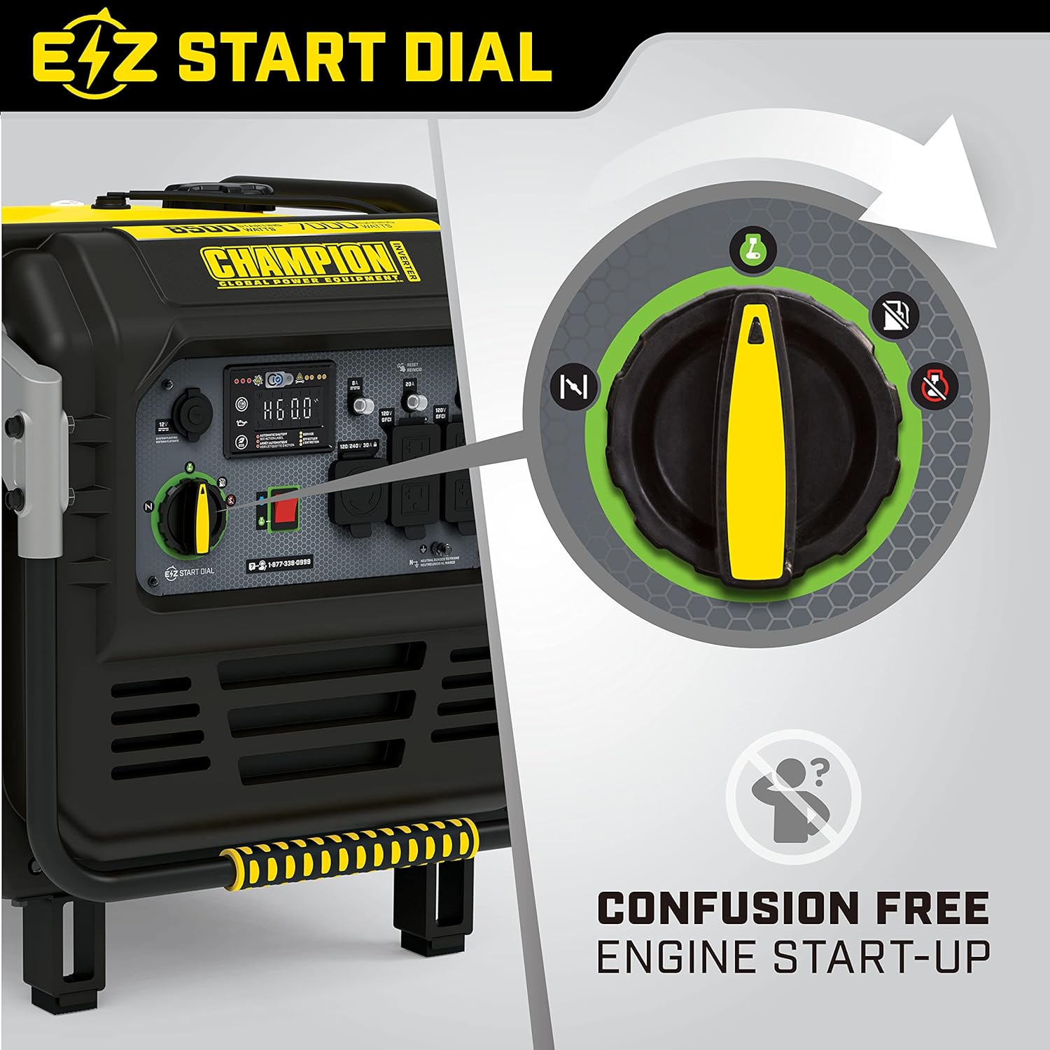 Champion Power Equipment 8500-Watt Electric Start Home Backup Portable Inverter Generator with Quiet Technology and CO Shield