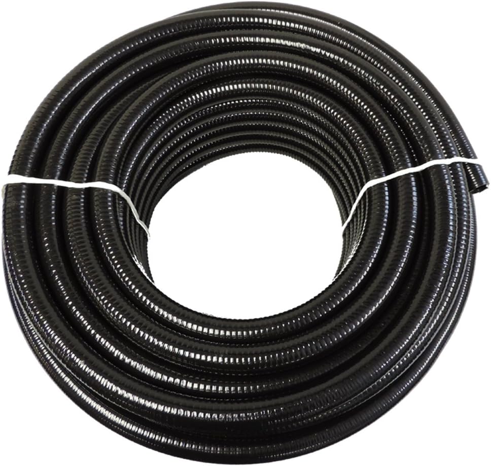 HydroMaxx 25 Feet x 1.5 Inch Black Flexible PVC Pipe, Hose and Tubing for Koi Ponds, Irrigation and Water Gardens.