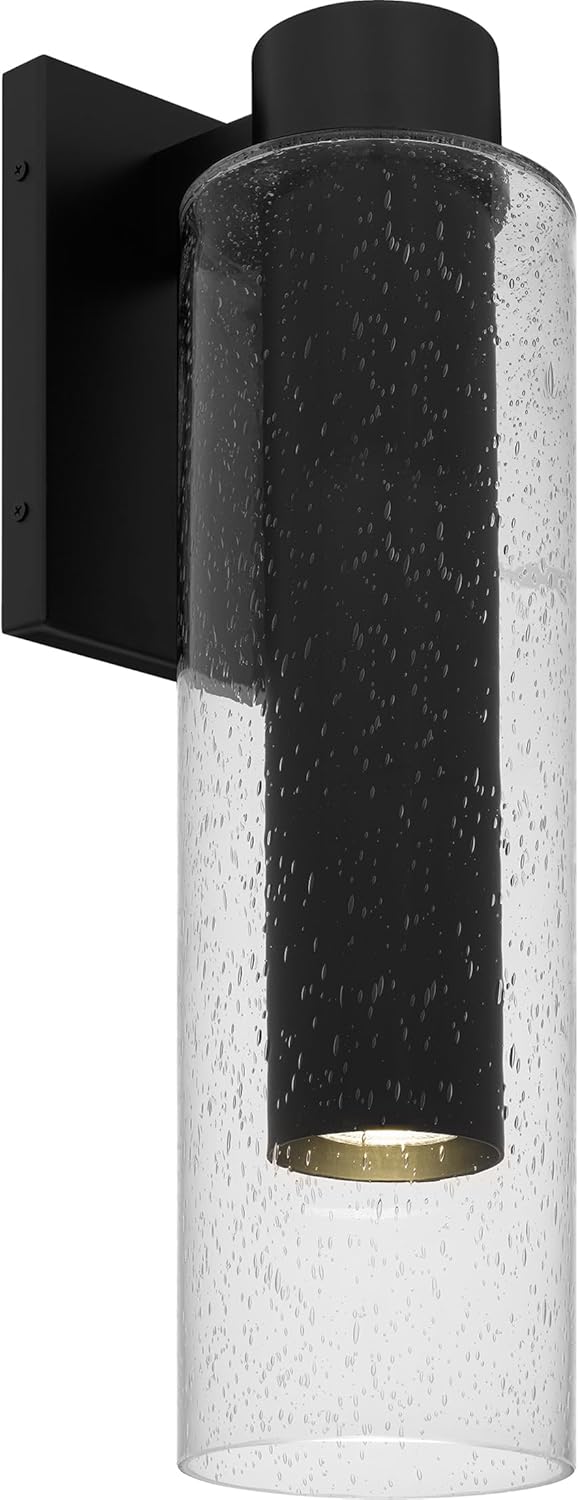 Quoizel Sawyer Outdoor Wall Lantern, 20 Inch 1-Light Matte Black Wall Light, Dark Sky Certified, LED GU10 Bulb, Outside Lights for Patio, Porch or Garage