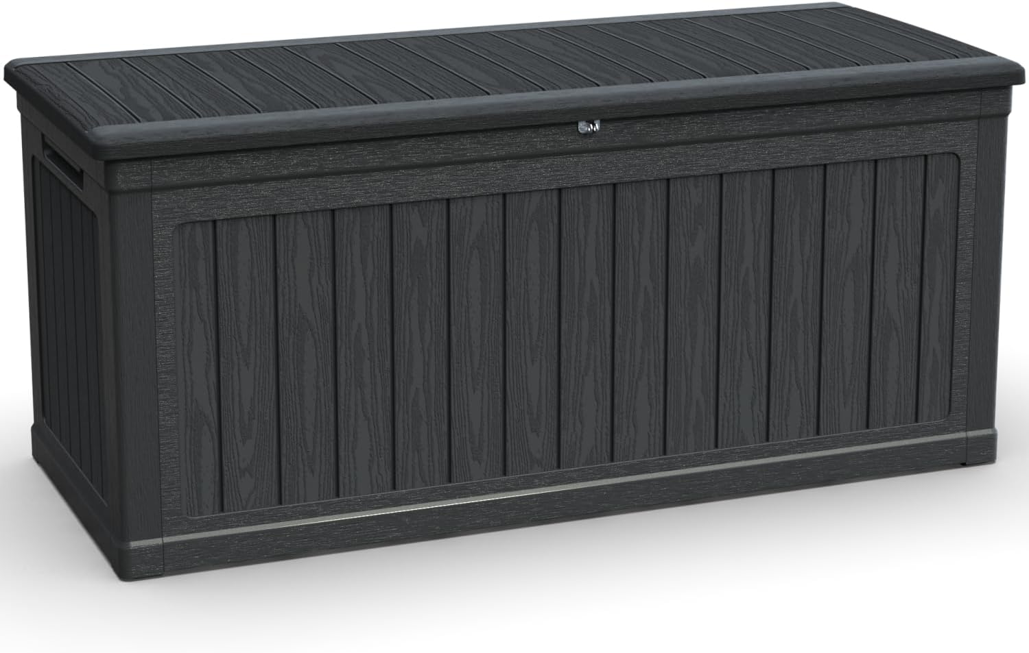 260 Gallon Large Outdoor Storage XXL Deck Box for Patio Furniture, Outdoor Cushions, Garden Tools and Sports/Pools Equipment, Resin, Lockable, Black Black Durable XXL Storage Outdoor & Indoor