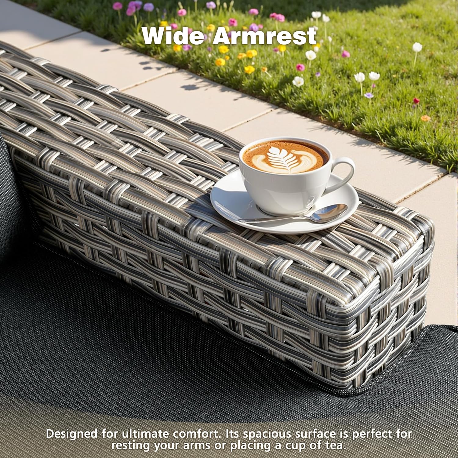 15-Piece Outdoor Sectional Sofa Set w/ 54