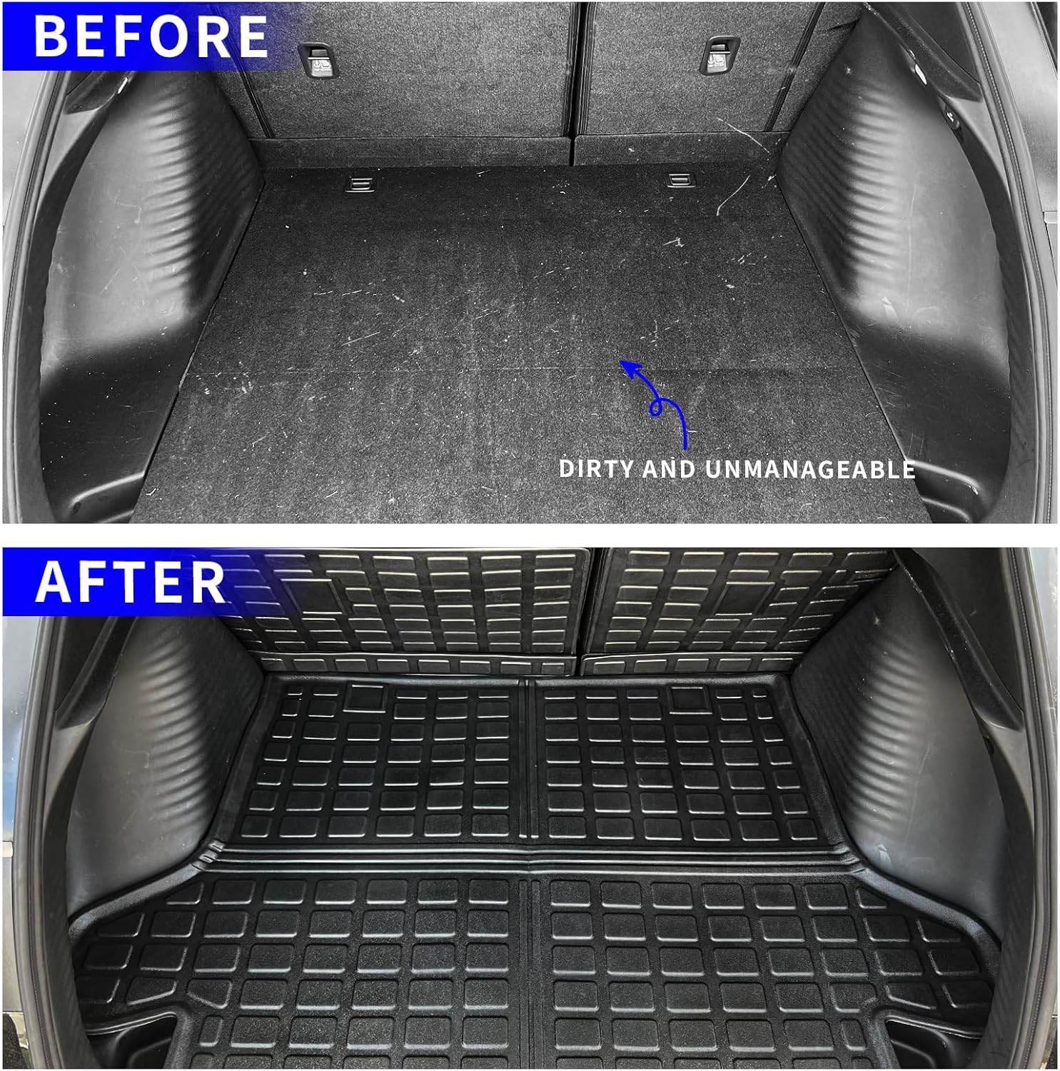 Rongtaod Floor Mats Compatible with 2023-2025 2026 Honda HRV Trunk Mat Cargo Mat Cargo Liner All Weather Back Seat Cover Protector 2024 HR-V Accessories (Trunk Mat+Backrest Mats+Floor Mats)