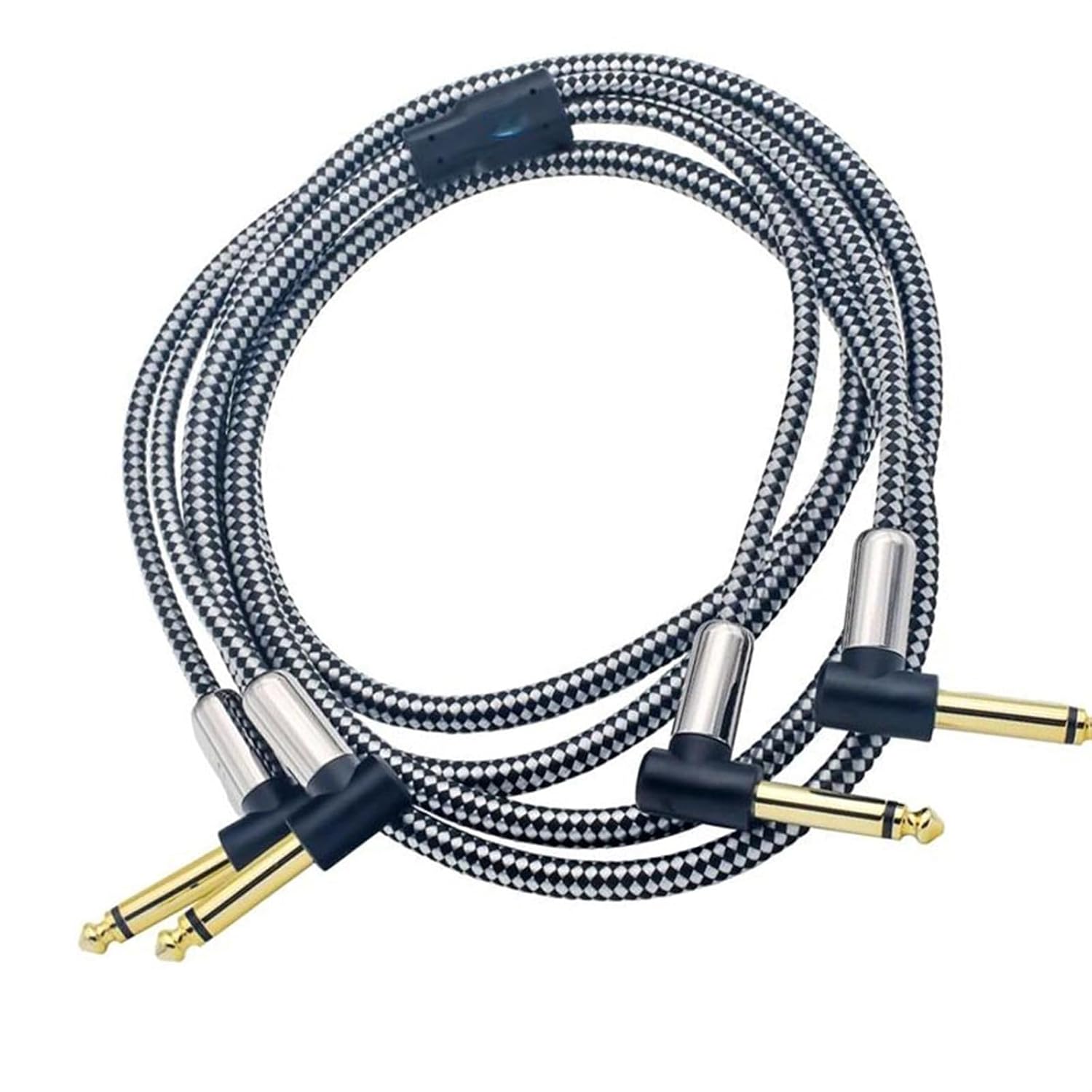 Guitar Audio Cable Cable Dual 1/4 Inch TS Jack to TS Jack for Amplifier Mixer Console Electronic Organ Guitar Angled 6.35mm Cable(Black,5meter)