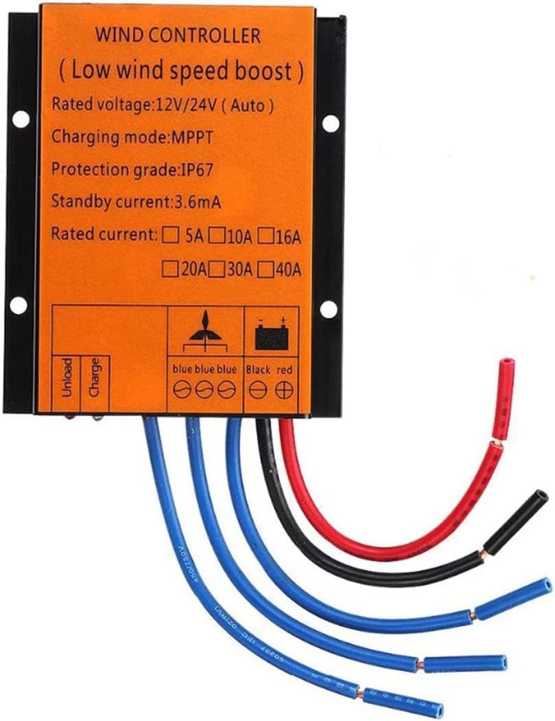 LiuSj JUnSt 12000W Vertical Spiral Wind Turbine Permanent Magnet Generator,DC 12V 24V 48V 220V Vertical Axis Coreless Wind Power (with Controller, Black)