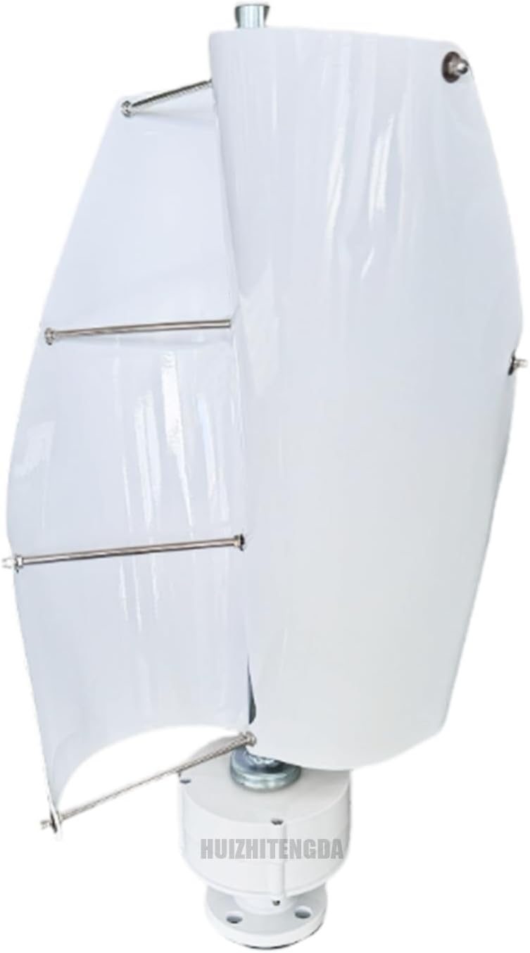 12V 24V 48V Home Spiral Wind Turbine Generator,2000W 2 Blade Wind Turbine Generator Kit W/Controller Wind Generators for Wind and Solar Power Generation (White)