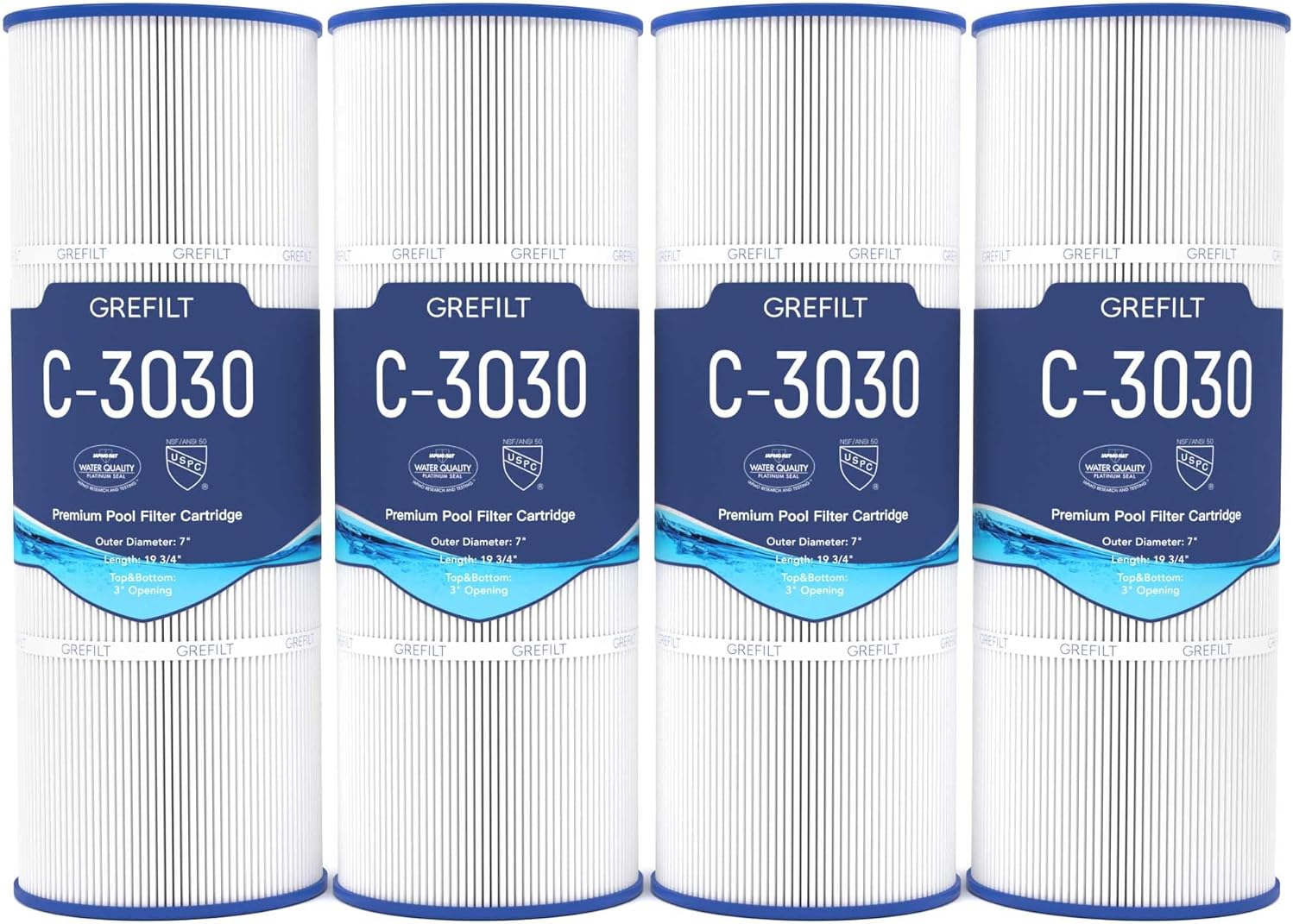 C3030 Pool Filter Cartridges Replacement for Hayward SwimClear C3030, C3020, C3025, Replace Hayward CX580XRE, Pleatco PA81, Unicel C-7483, 325 sq.ft, 4-Pack