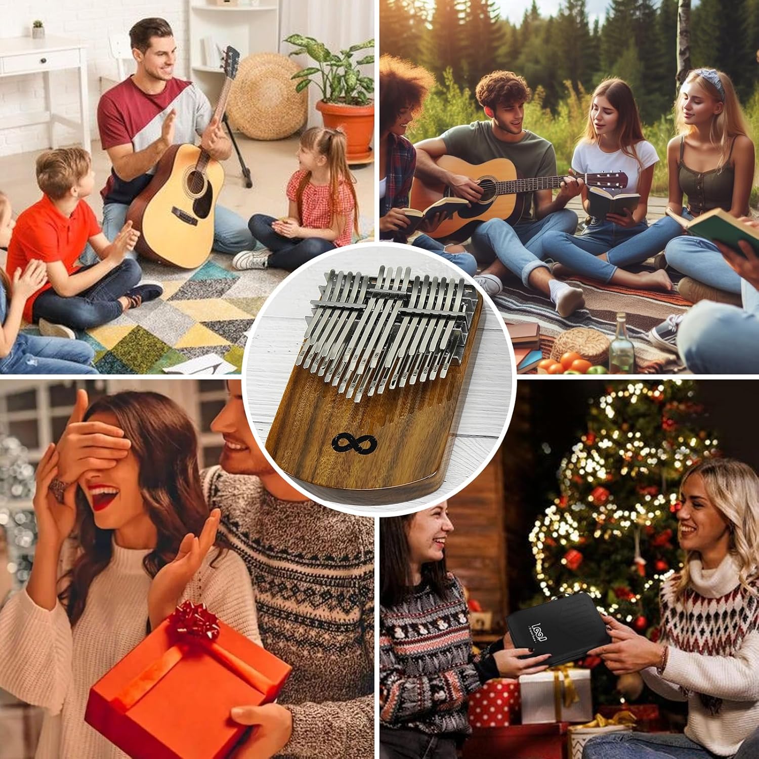 Kalimba Thumb Piano 42 Keys - Portable Finger Piano with Tuning Hammer, Instruction Book & Bag, Ideal Gift for Beginners & Professionals, Solid Acacia Wood