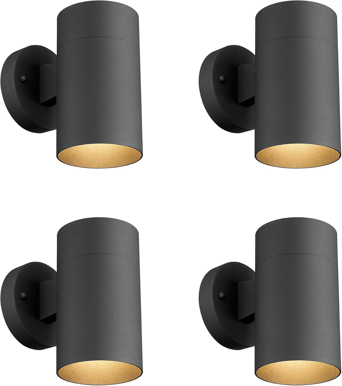 Ken & Ricky Outdoor Sconce Lights Exterior, Black Outdoor Wall Lights, Patio Wall Light Fixture, Porch Lights - 4 Pack