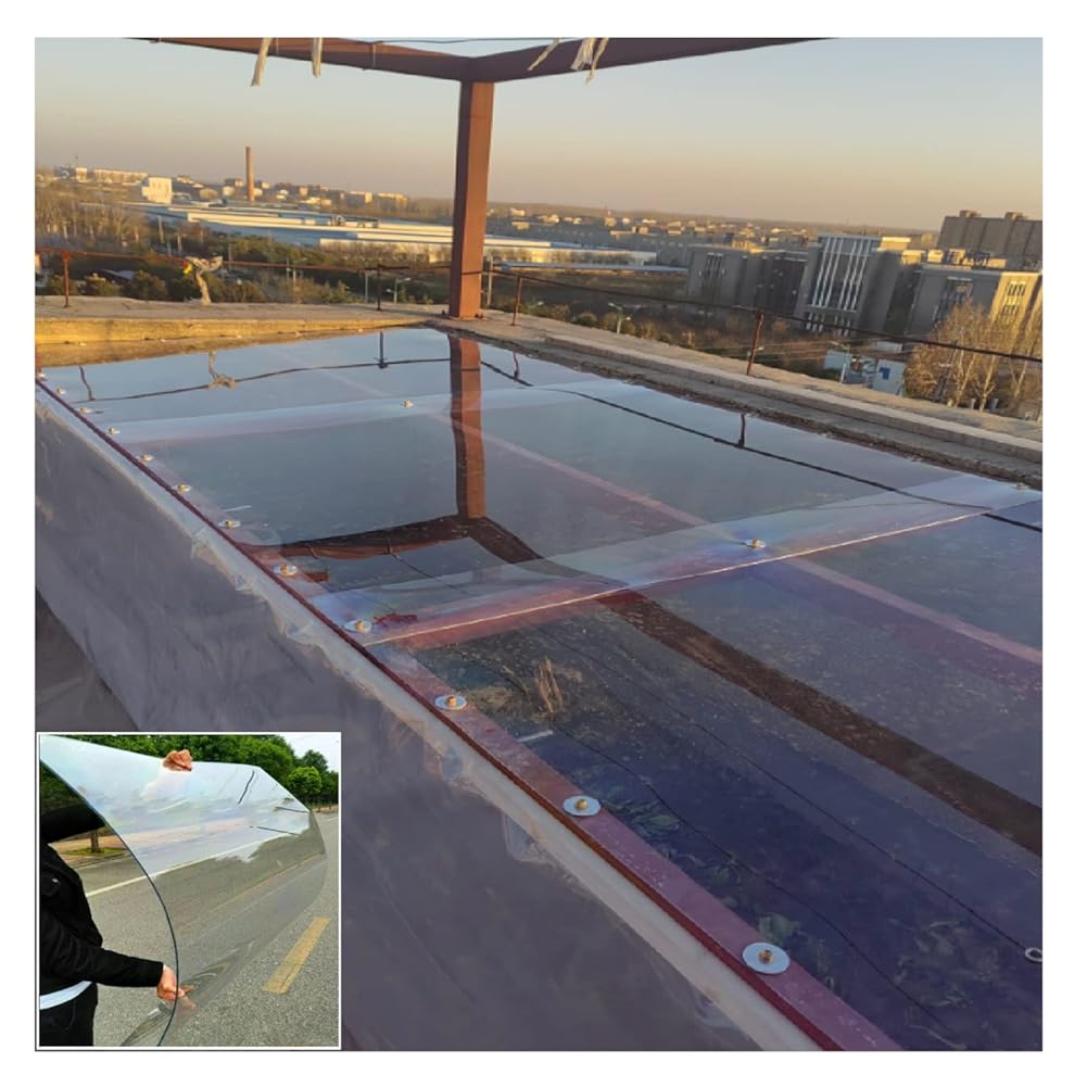 Waterproof Clear Acrylic Polycarbonate Plastic Sheet - Perfect for DIY Crafts, Greenhouse Cover - Easy to Cut & Bend - Ideal for Outdoor Garden Use