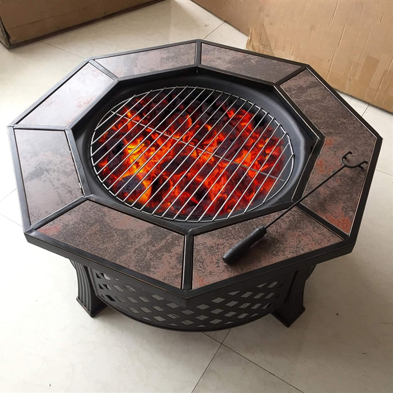 Fire Pits Outdoor Garden Wood-burning Fire Pit Bowl Barbecue Table, Backyard Patio Patio Lawn Garden Outdoor Fireplace Wood-burning Brazier