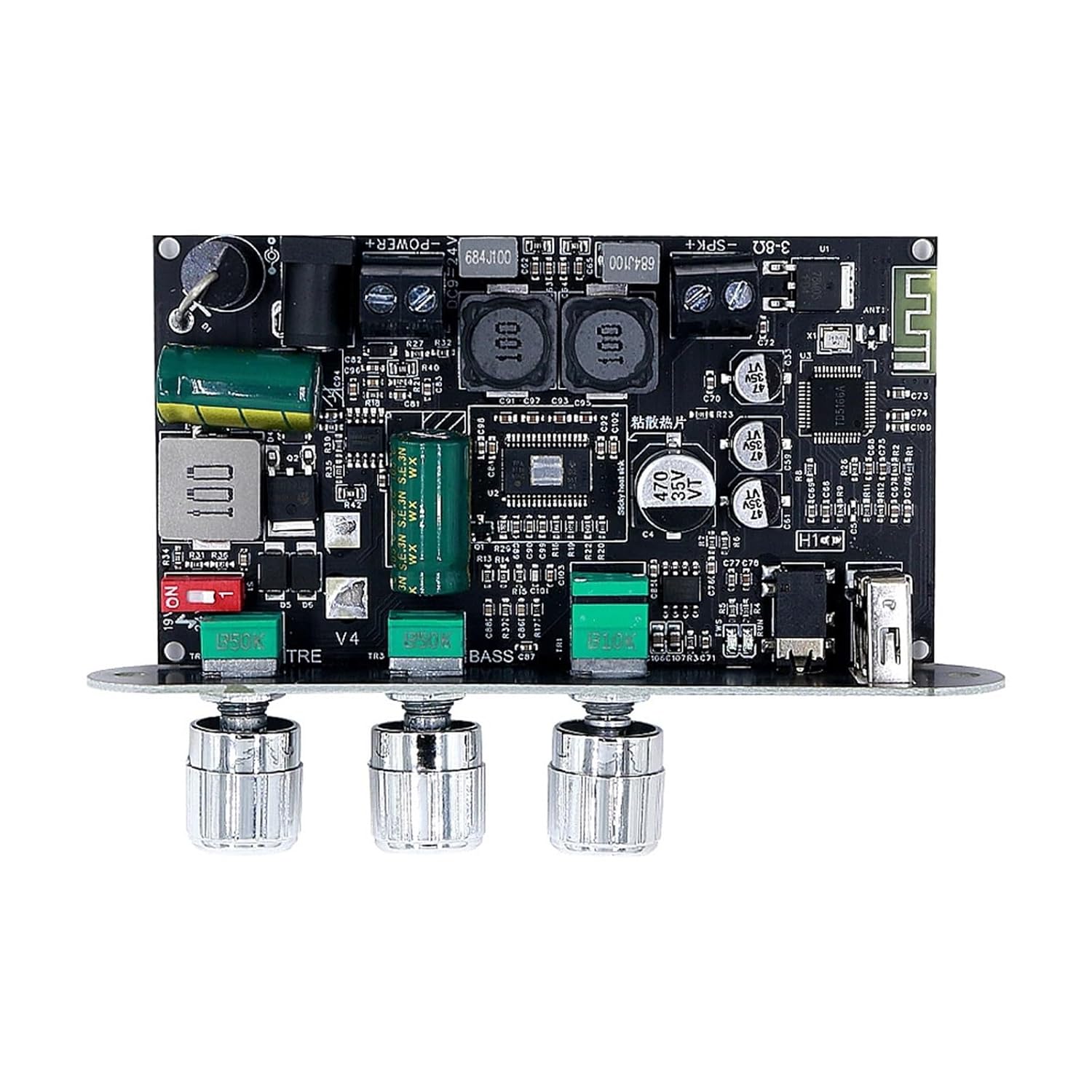 ZK-1001U 9-24V Mono 100W Digital Audio Amplifier Board Support APP TWS TPA3116D2 Sound Amplifier AMP Module AUX USB