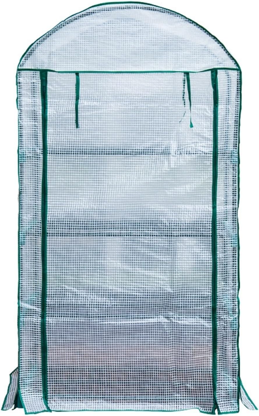 4-Tier Portable Shelves Gardening Plant Garden Greenhouse ,Steel Tube Frame with PE Cover,with Zippered Door,Hot House for Plants Indoor Outdoor Use ( Color : White )