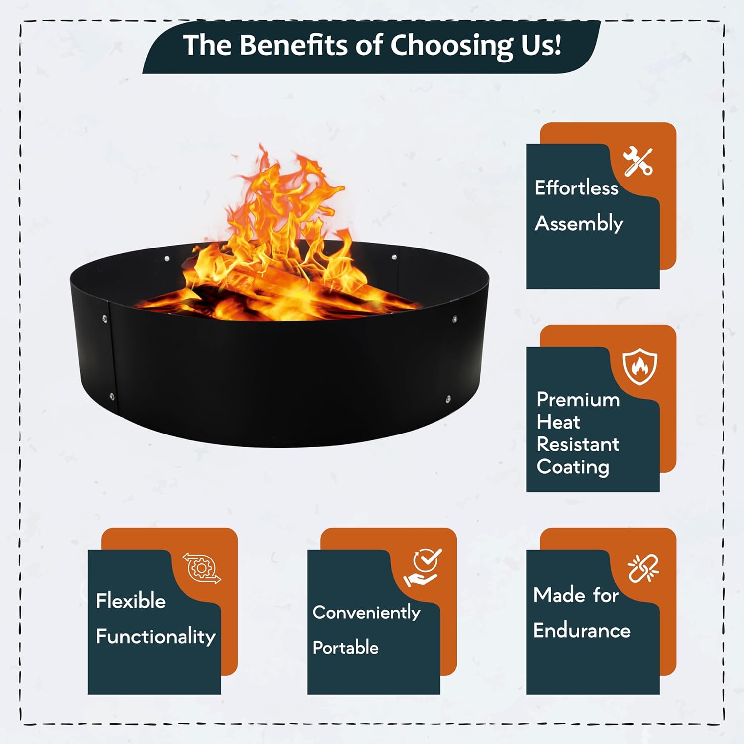 FEBTECH Portable Fire Pit Insert - 48