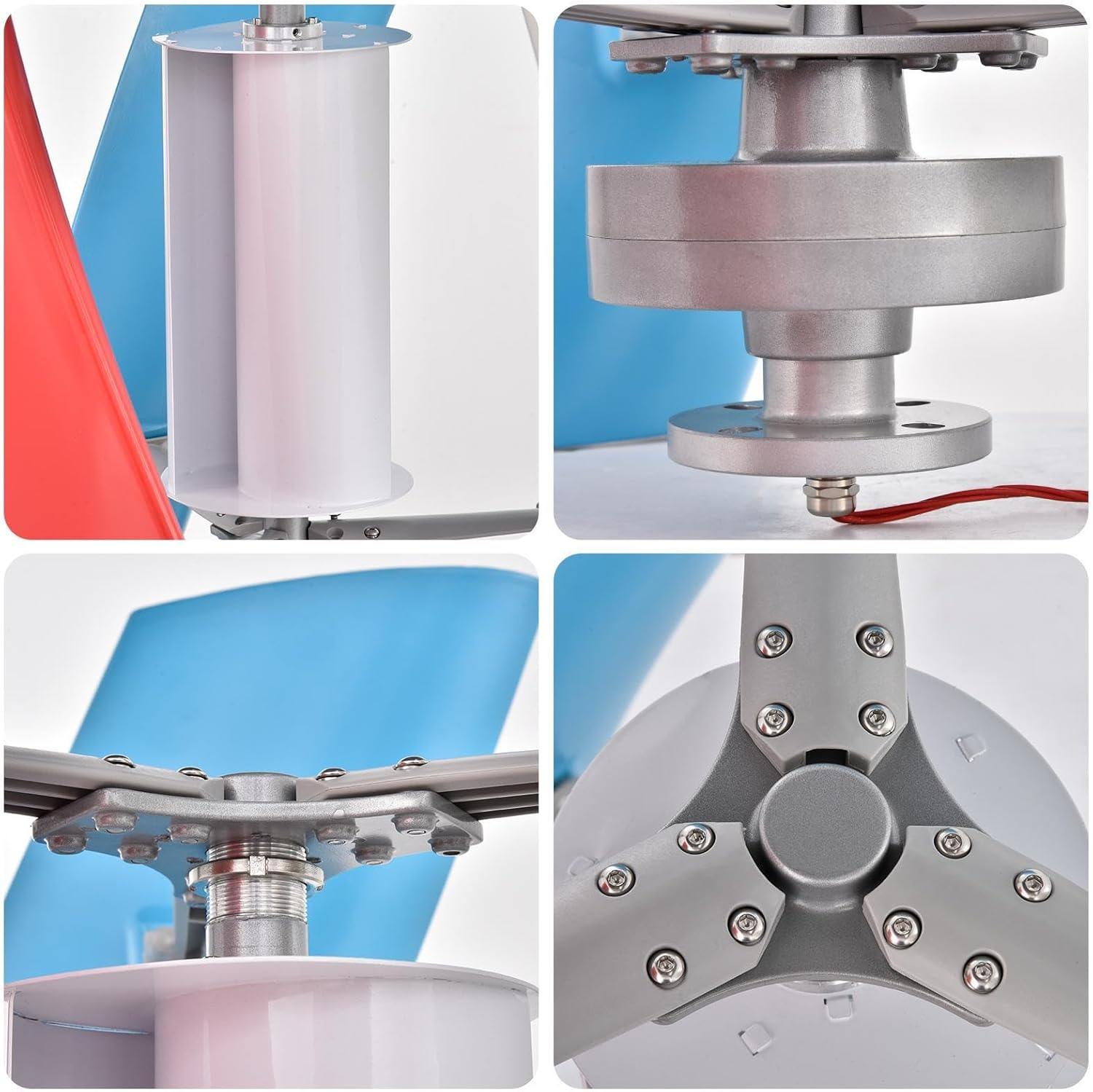 Home Wind Turbine - 24V 12V Vertical Wind Turbine | Safe, Quiet 3 Leaves Household Windmill for Boats, Terraces, Cabins, Street Lighting