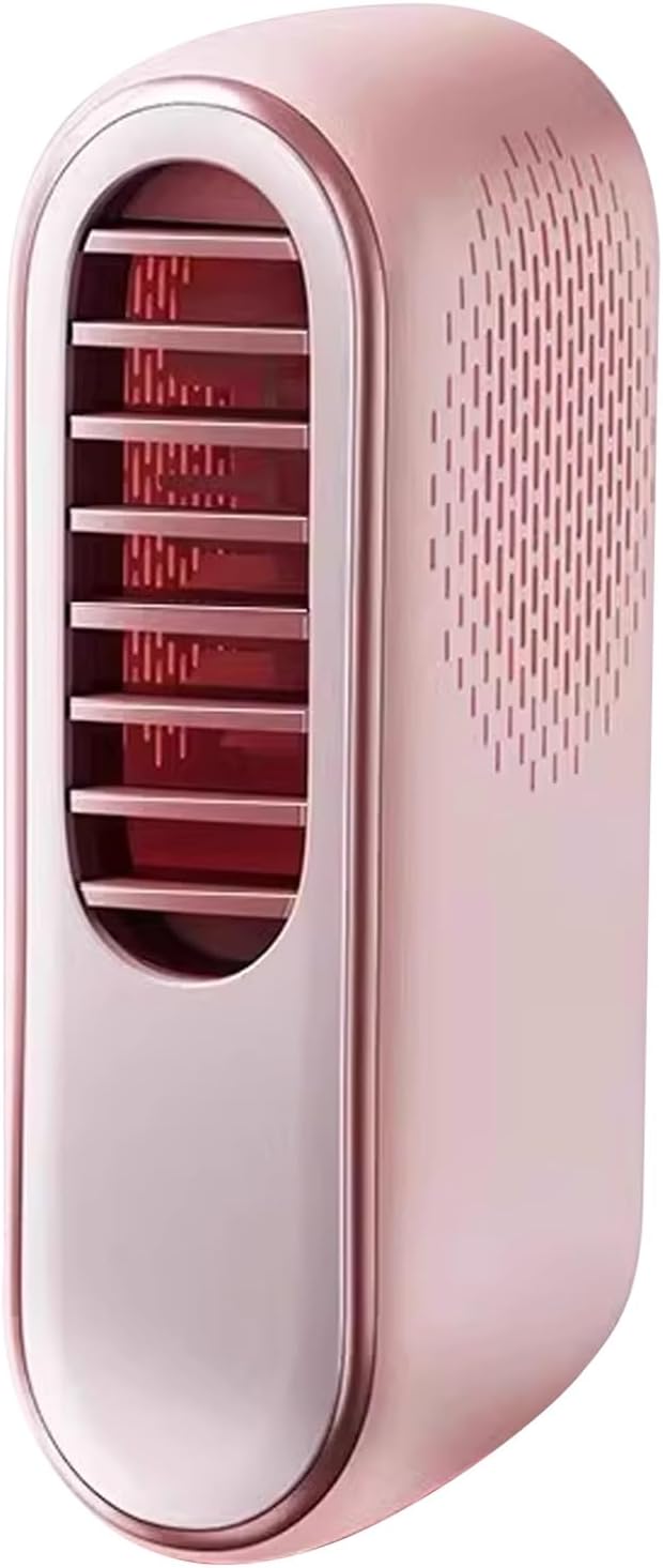 Wireless air Conditioner Air Conditioner Equipped With ICE Semiconductor Cooling Ultra Light 170g Hands Free Personal fan Suitable for Neck and Desktop use(Pinks)