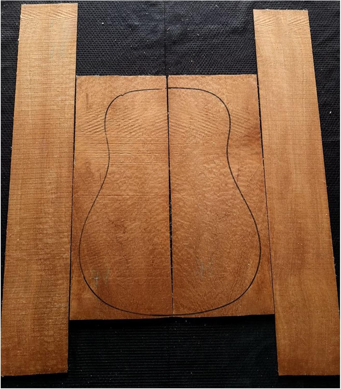 Guitar Ball Texture Water Wave Texture Sapele Back Board Wool Board Full Single Production Materials Unfinished Guitar Body (Color : 5)