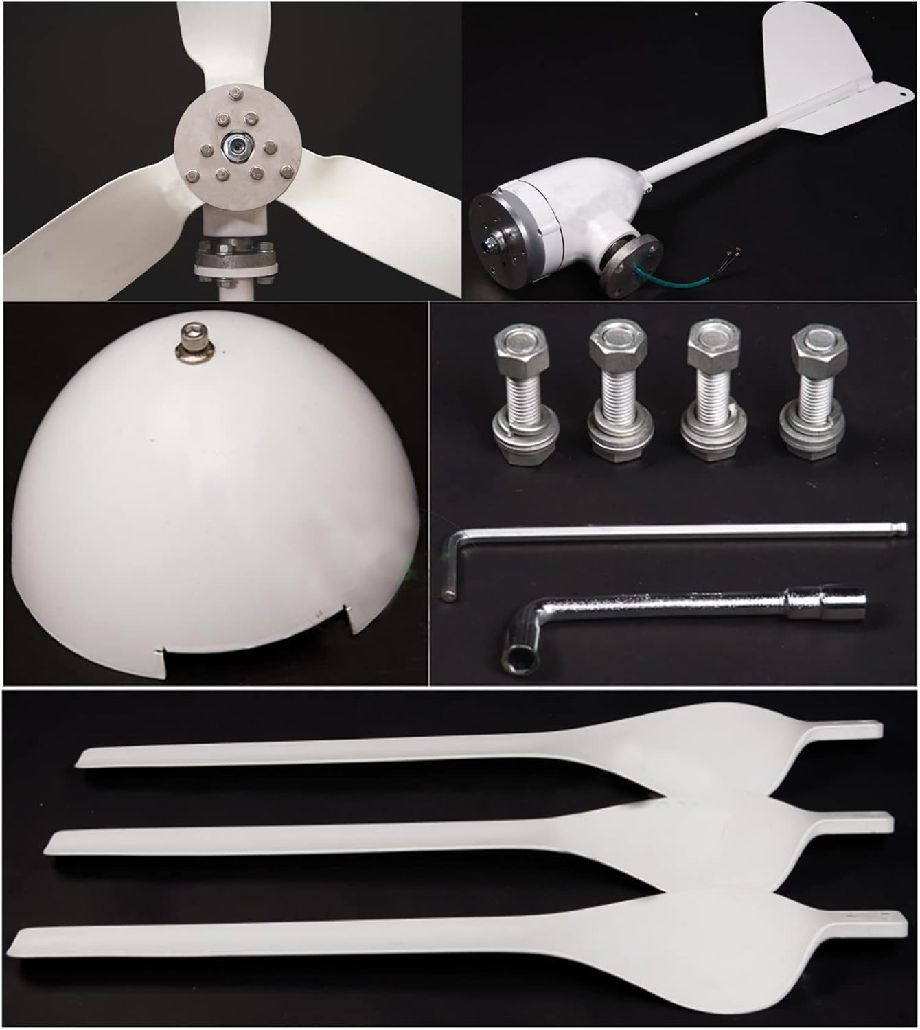 Wind Turbine 1000W 48V Horizontal Wind Generator Kits 3 Blades with MPPT Charge Controller Free Energy