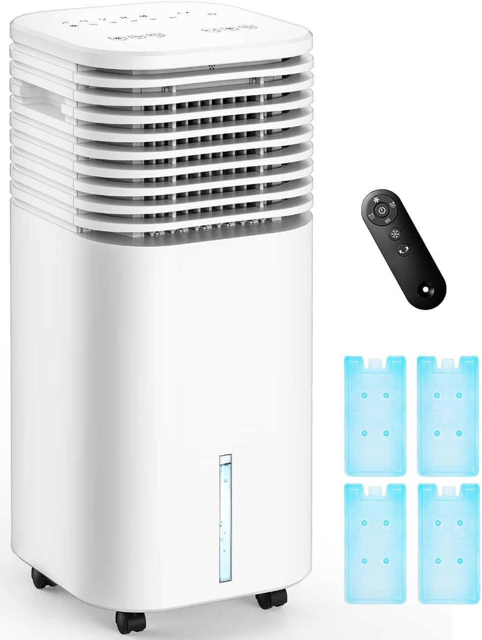 4-IN-1 Portable Air Conditioners, Evaporative Air Cooler w/ 4 Modes & 3 Speeds, 15H Timer for Smart Auto-off, 2-Gal Tank for 20H Cooling,17FT Remote,No Hose Needed,120°Oscillating Swamp Cooler