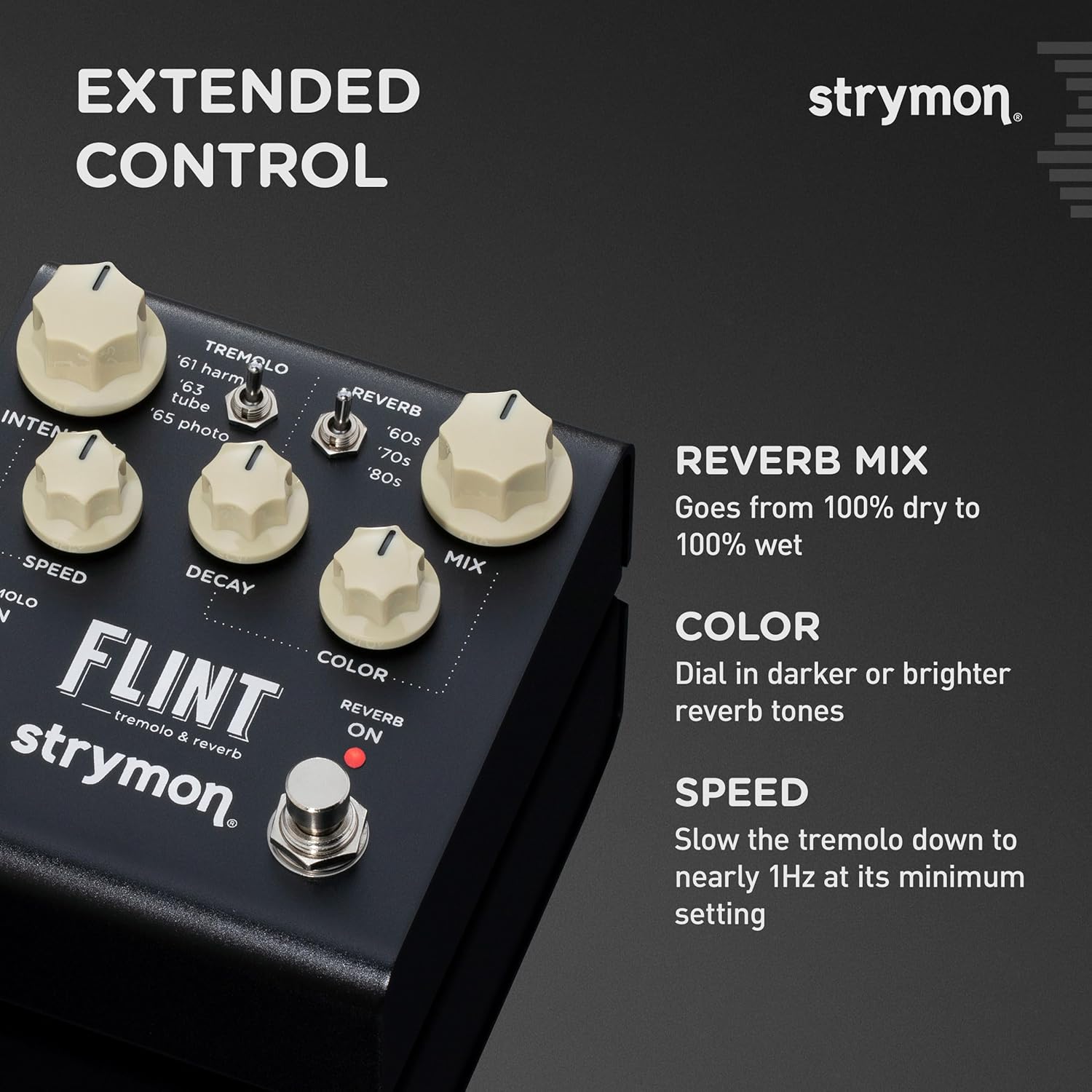 Strymon Flint V2 Tremolo and Reverb Guitar Effects Pedal for Electric and Acoustic Guitar, Synths, Vocals and Keyboards