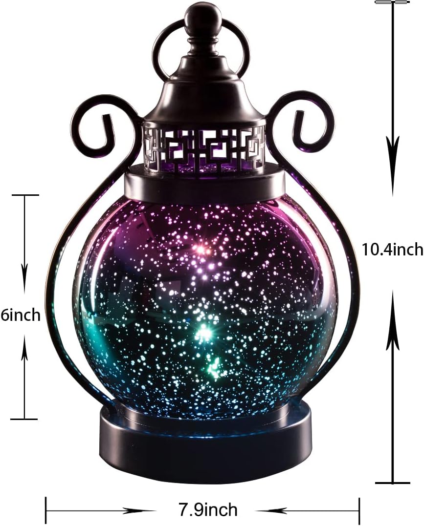 TERESA'S COLLECTIONS 2 Pack Hummingbird Flame and Hot Air Balloon Hanging Solar Lantern for Garden Decor& Lanterns Decorative Indoor Color Changing, Hanging Ramadan Lantern Decor（2 Items Buddle）