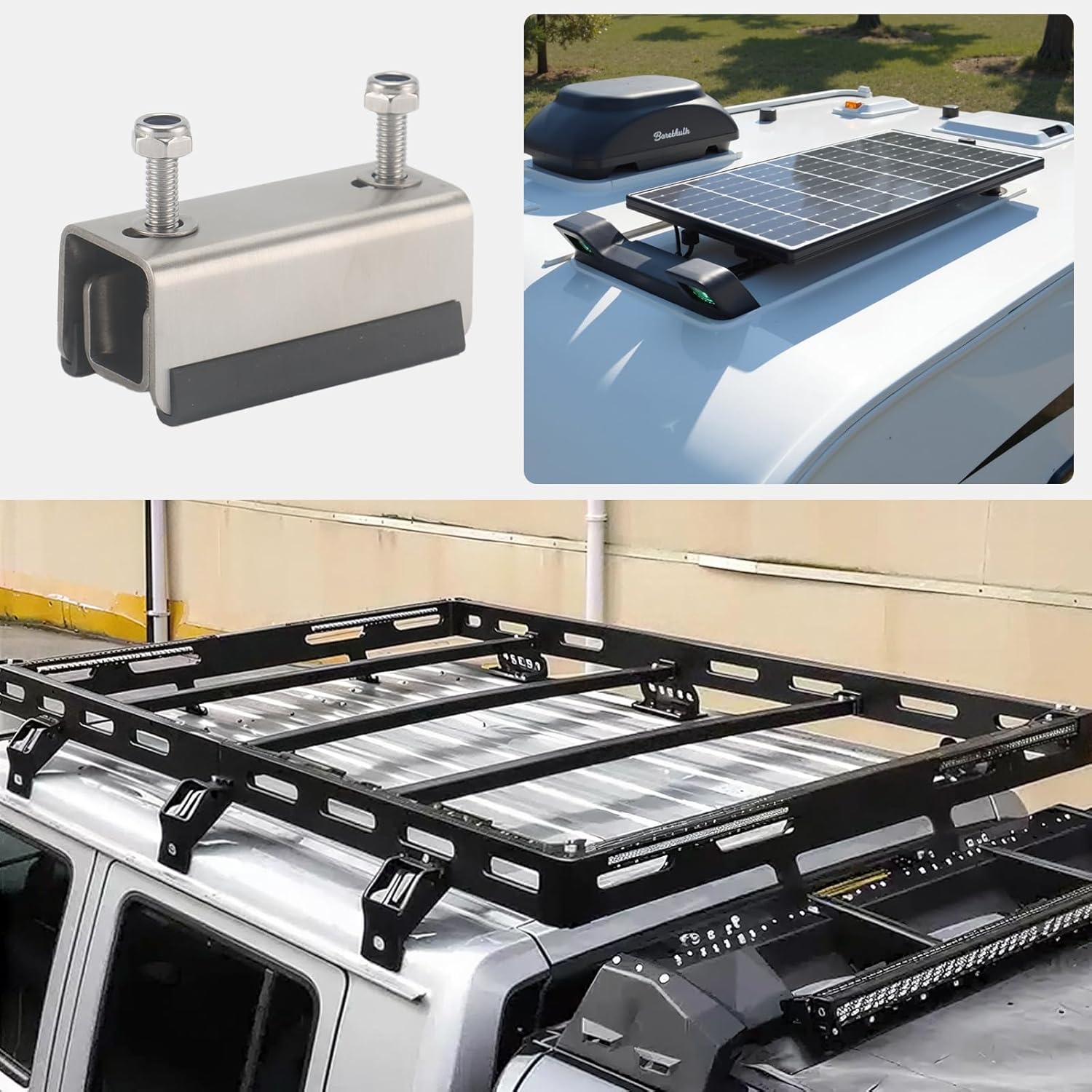 304 Stainless Roof Rack Mount Kits,6 Pcs Roof Mount Kit, Van Roof Rack Brackets for Promaster, Boxer, Jumper, Ducato Other roof Solar Panel/roof Rack Accessories