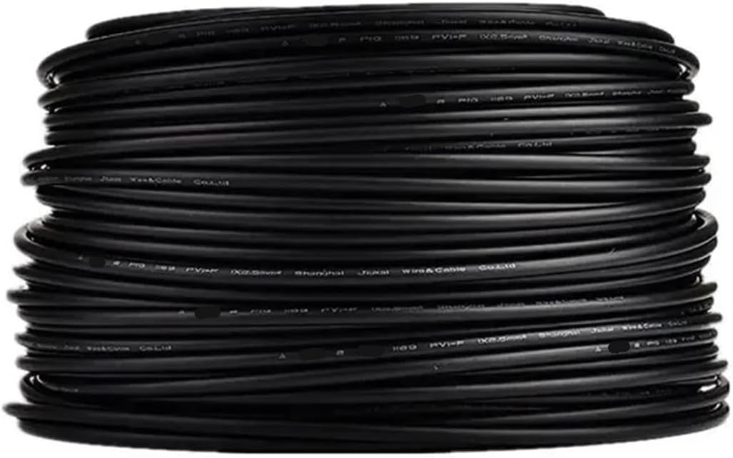 100M 4mm2 Photovoltaic Cable Solar Power Cable Wire for PV Panels Connection Red Or Black(Black)