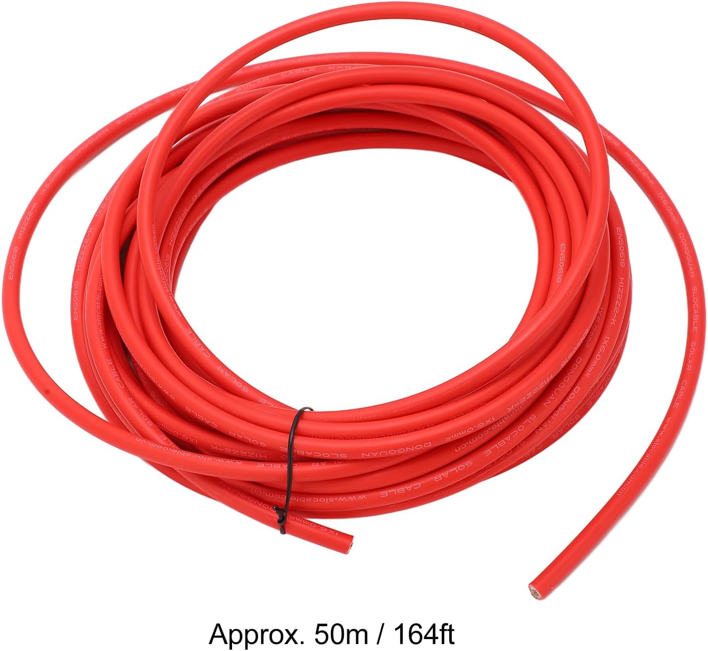 Solar Panel Wire, Solar Panel Wire Solar Photovoltaic Cable XLPE Energy Saving Tinned Copper Wire Solar, Solar & Wind Power Parts & Accessories (Red 6mm² 50m)