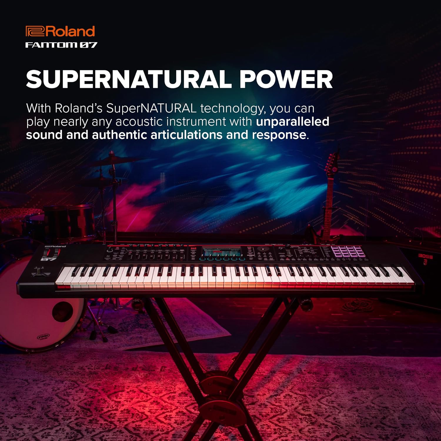 FANTOM-07 brings your creative world together,combining the sonic power and fluid workflow of the top-of-the-line FANTOM series in streamlined instruments that go everywhere your inspiration takes you