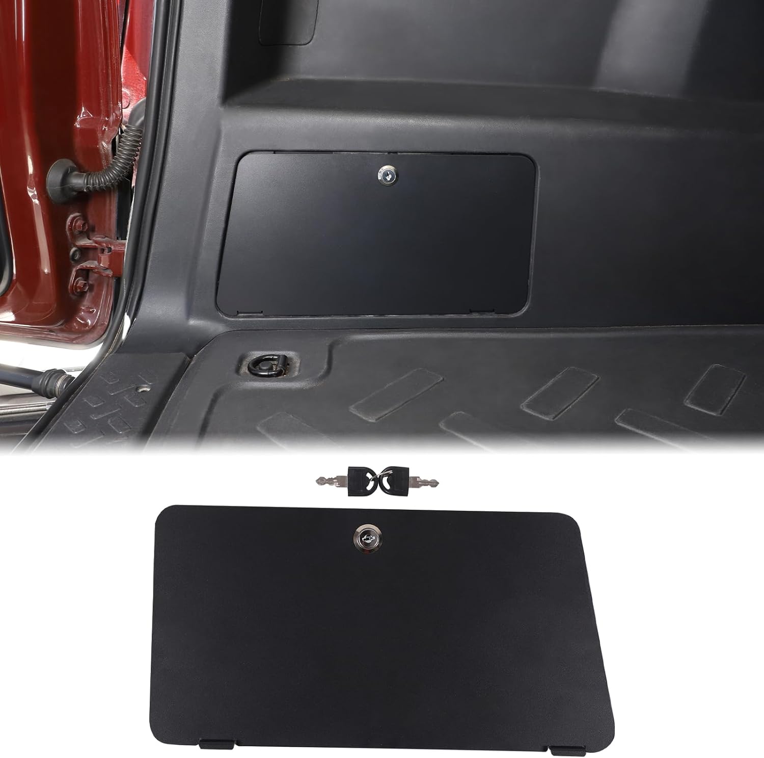 Aunginsy Trunk Storage Safe Box Panel Compatible with Toyota FJ Cruiser 2007-2021 Trunk Security Lockbox Cover Trunk Left Side Inserts Hidden Storage Box Lockbox Panel Cover with 2 Keys Accessories