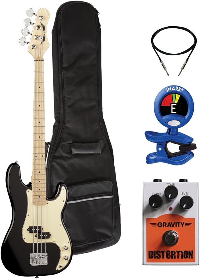 Dean Guitars 4 String Bass Guitar Pack, Classic Black (PACGTSPARAMNTMC)