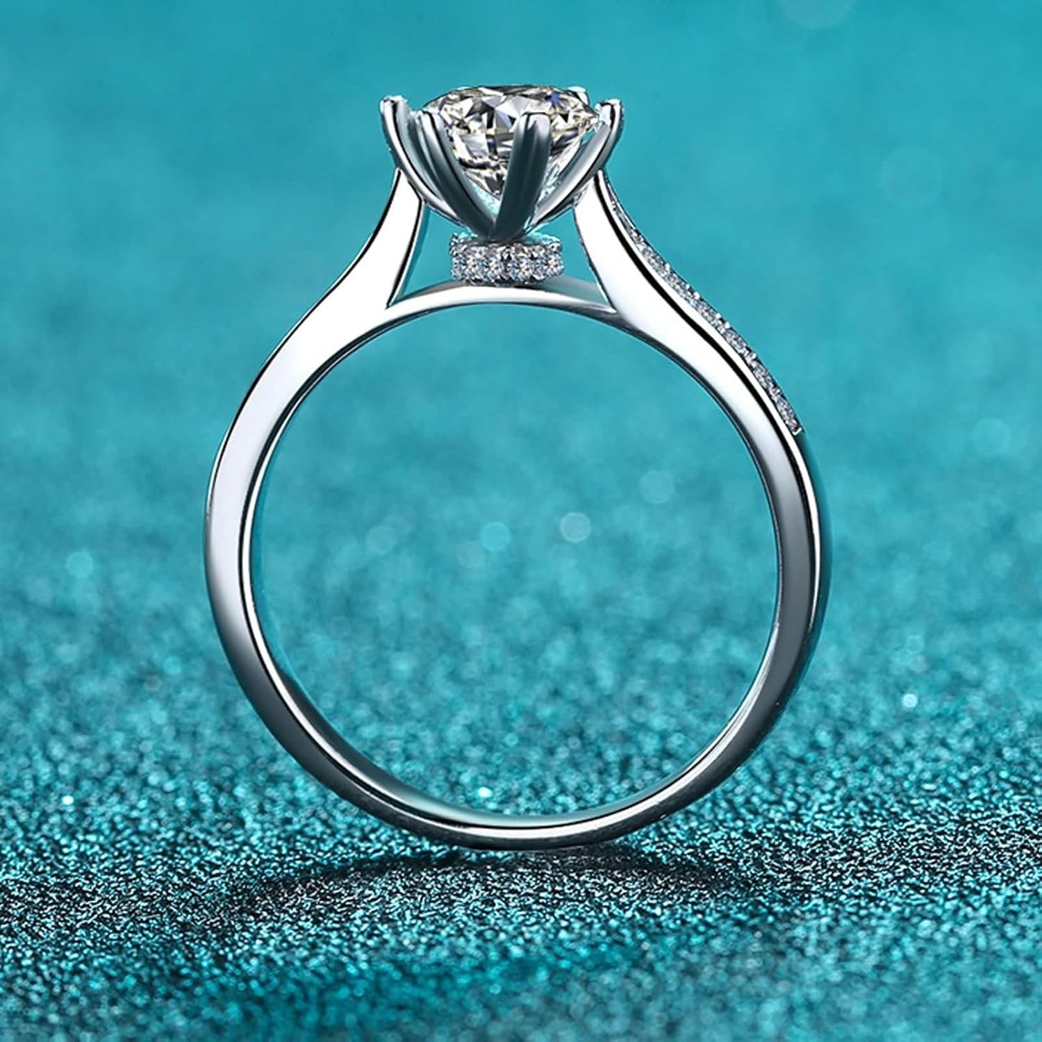 Lab Grown Diamond Wedding Band, Fashion Rings for Women 14K/18K White Gold White Stone Silver Trendy Jewelry for Wife Size 4-10