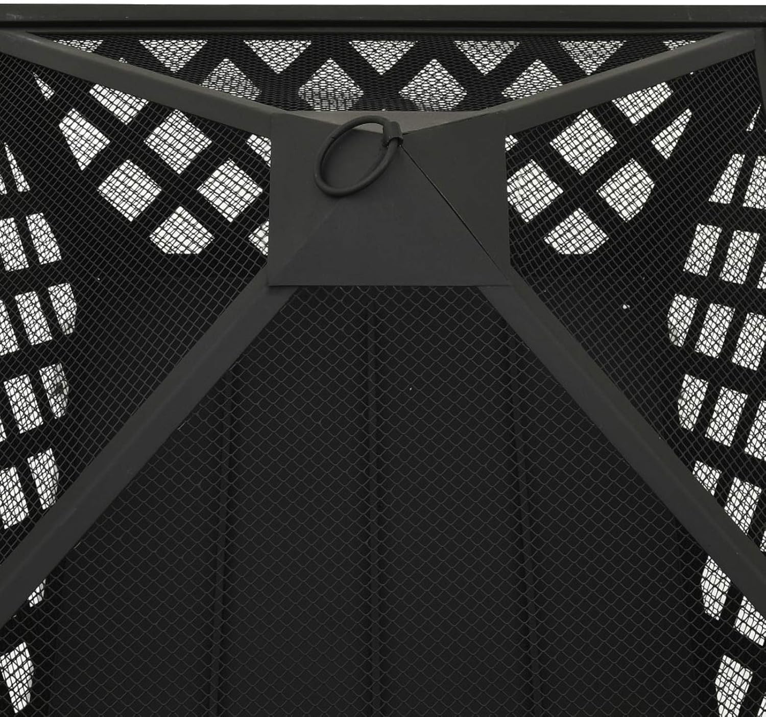 Fire Pit with Poker, XXL Steel Fire Pit with Mesh Cover, 25.2 Inch for Outdoor Garden or Patio Use