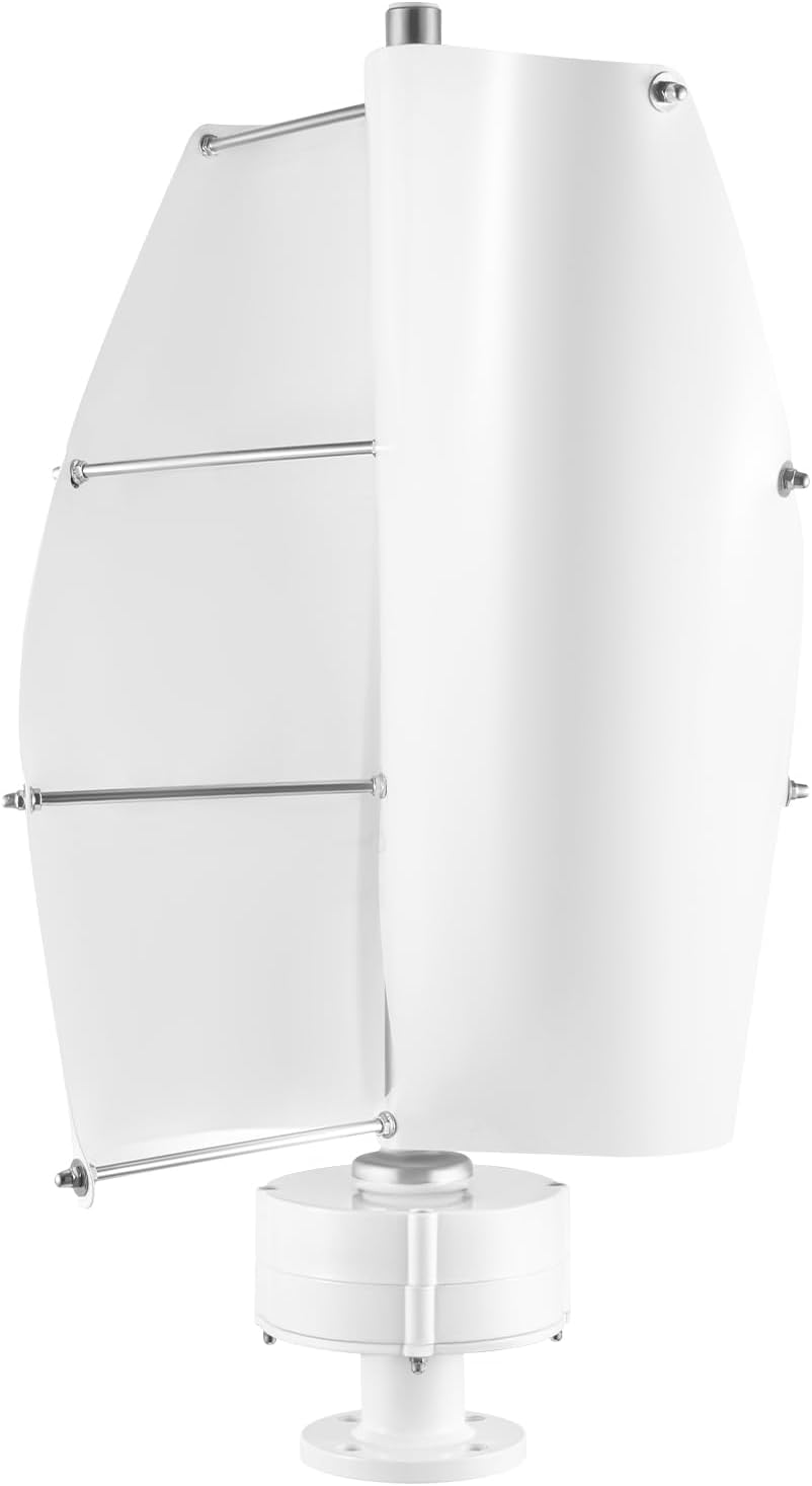 12V 100W Vertical Axis Wind Turbine, Wind Turbine with Electromagnetic Controller, for Homes, Boats and Street Lighting