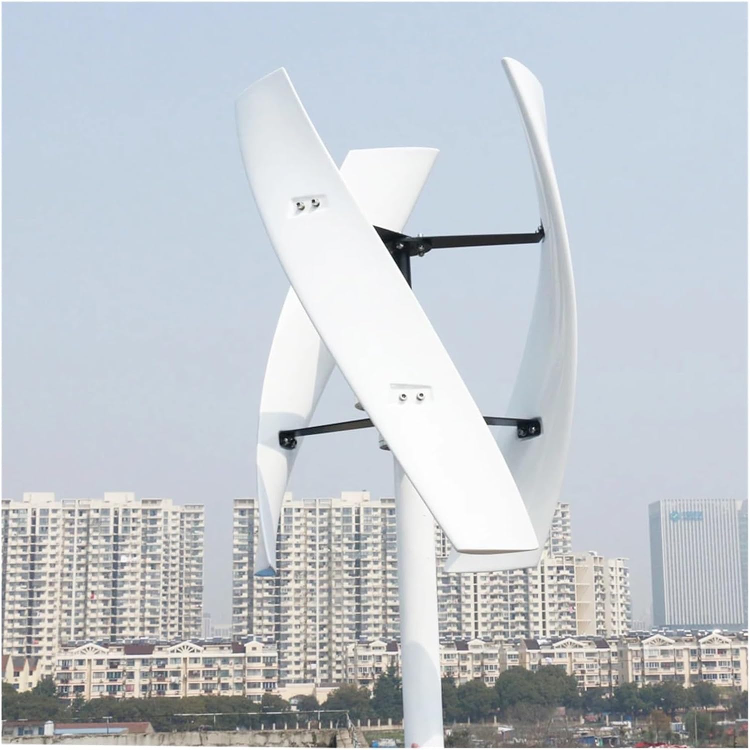 Wind Turbines, 10KW 12V 24V 48V Low Noise Home Wind Turbine 3 Blades Vertical Windmill Free Energy Generator(White,48V_10KW)